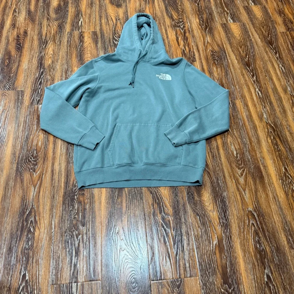 The North Face Mens Green Never Stop Exploring Graphic Box Logo Hoodie L